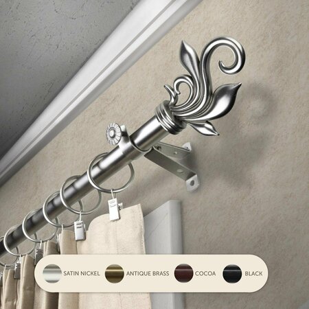 KD ENCIMERA 0.8125 in. Giles Curtain Rod with 28 to 48 in. Extension, Satin Nickel KD3717569